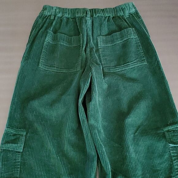 Empyre Darian Green Wide Leg Relaxed Loose Fit Cargo Corduroy Pants Small - Picture 13 of 14